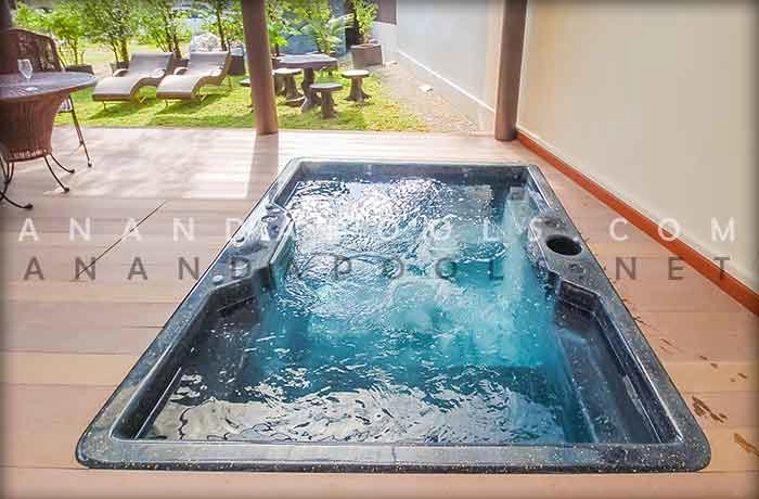 The Neptune Pool The elegant Venus model fiberglass pool.